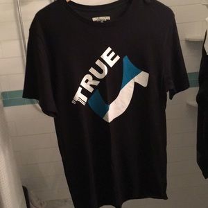 True religion black tee with logo print